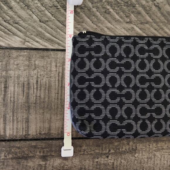 Coach Signature Maison Op Art Black Gray Clutch Wristlet with Strap Needlepoint - Picture 7 of 8